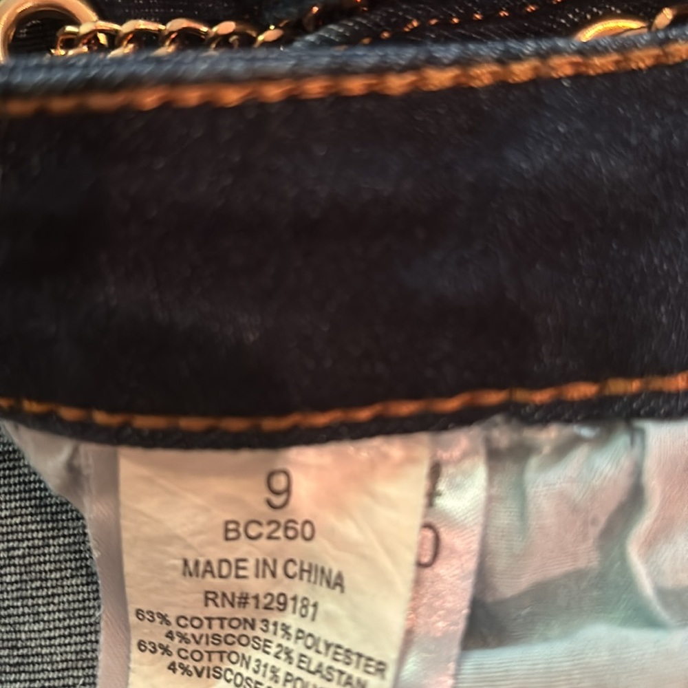 Fashion Nova Dark Blue Chain Lace-Up Jeans - Picture 6 of 6